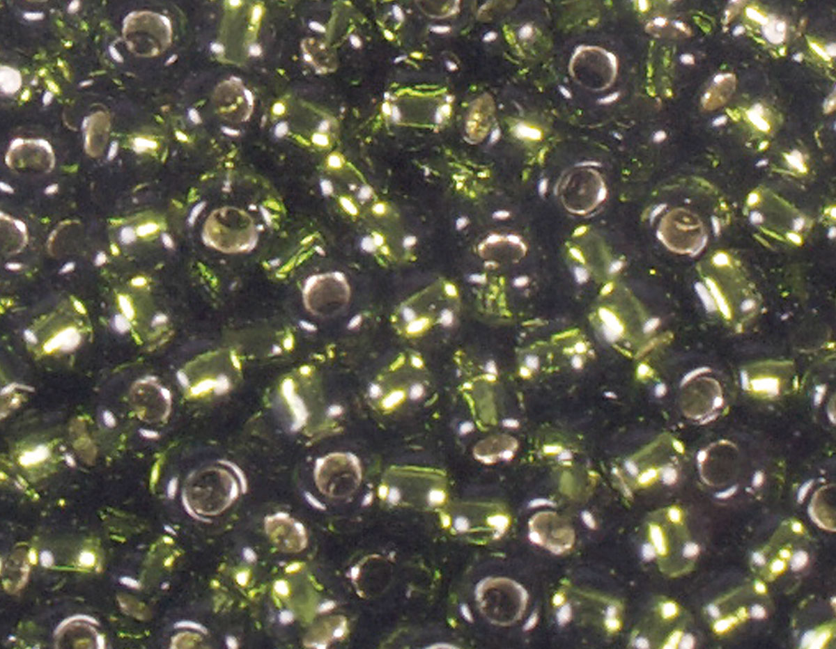 Z180037 180037 Perles japonaises rocaille argente vert olive Toho