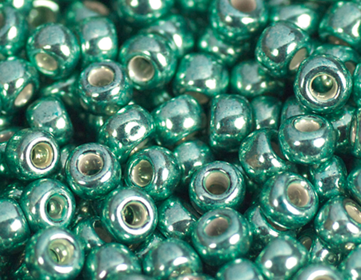 Z180561 180561 Perles japonaises rocaille galvanise vert Toho