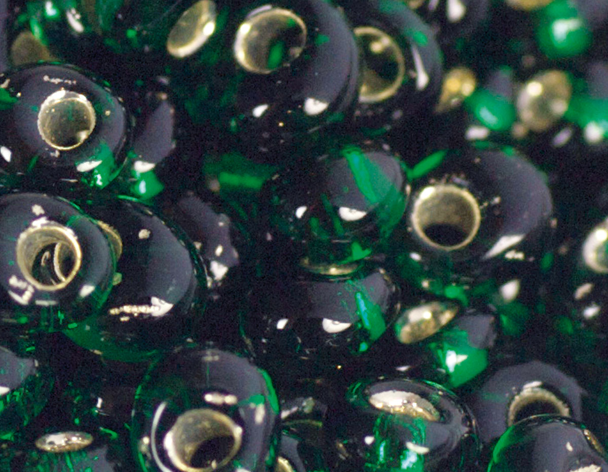 Z198036 198036 Perles japonaises magatama argente vert Toho