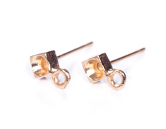 200001 A200001 Boucle d oreilles metallique pour incruster carree avec anneau dore Innspiro - Article