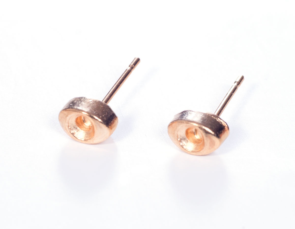 200002 A200002 Boucle d oreilles metallique pour incruster ovale dore Innspiro
