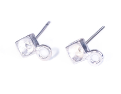 202001 A202001 Boucle d oreilles metallique pour incruster carre avec anneau argente Innspiro - Article