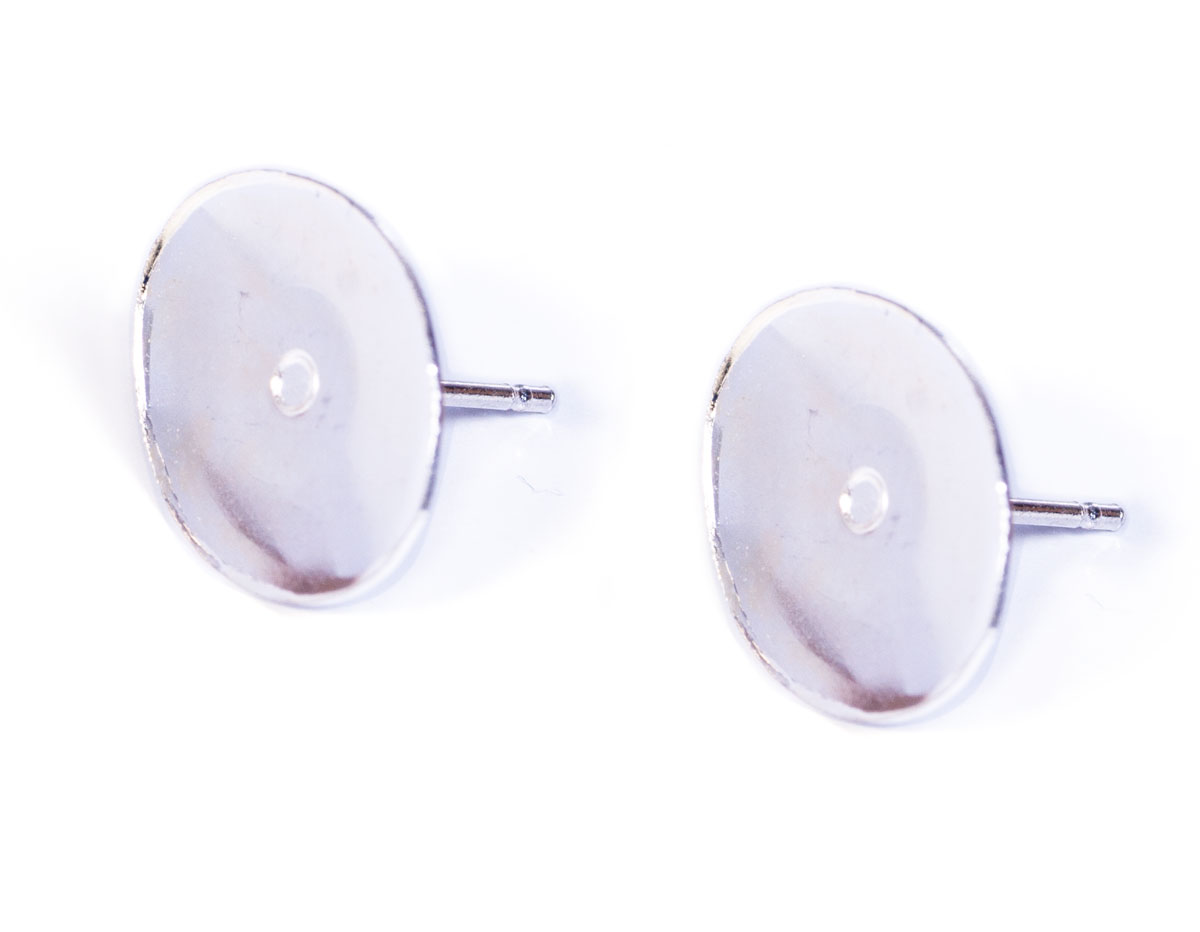 202010 A202010 Boucle d oreilles metallique pour incruster base carre argente Innspiro