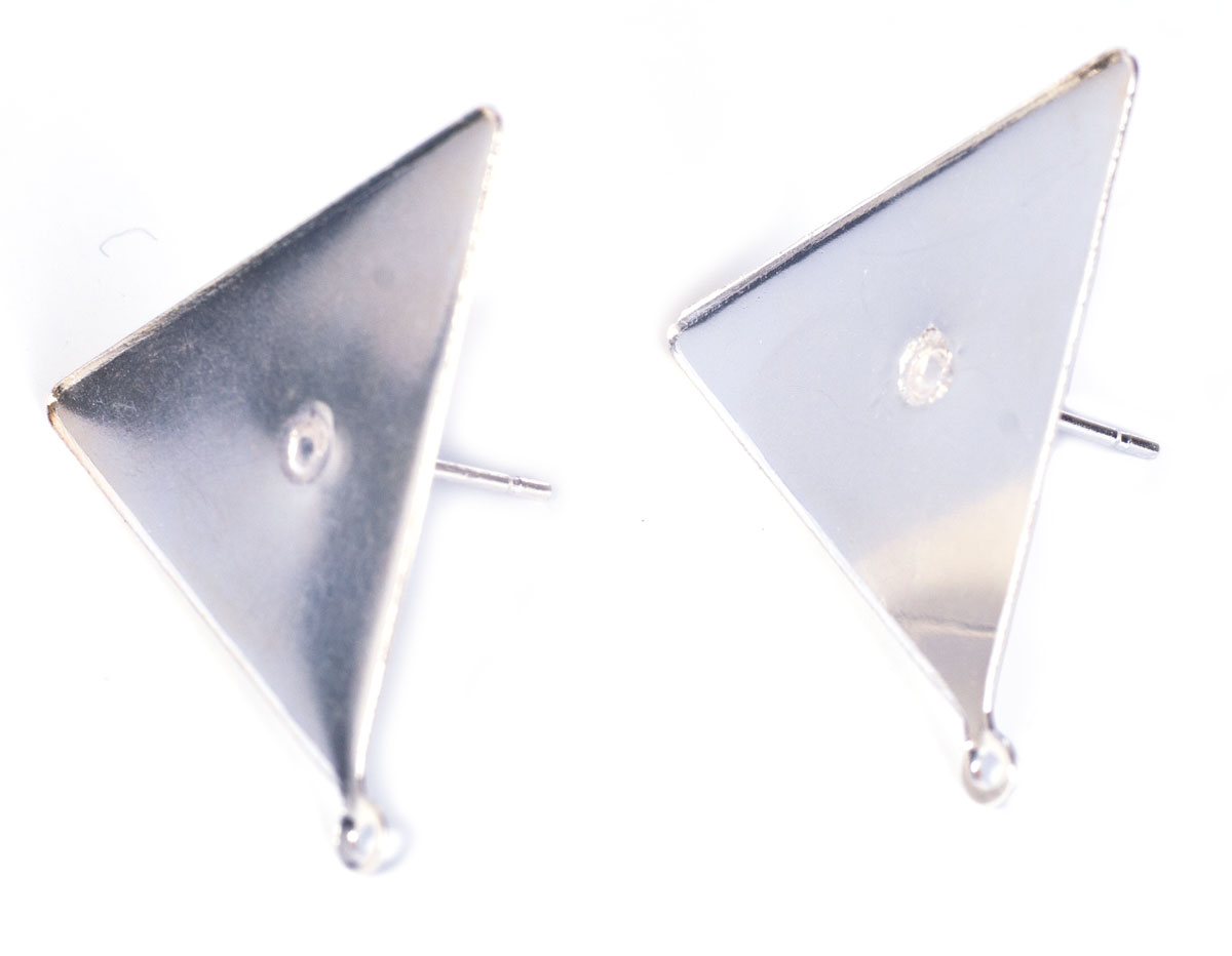 202013 A202013 Boucle d oreilles metallique pour incruster base triangulaire argentee Innspiro