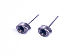 204002 A204002 Boucle d oreilles metallique pour incruster ovale argente vieilli Innspiro - Article