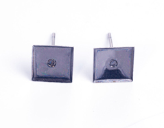 204009 A204009 Boucle d oreilles metallique pour incruster base carre argente vieilli Innspiro - Article
