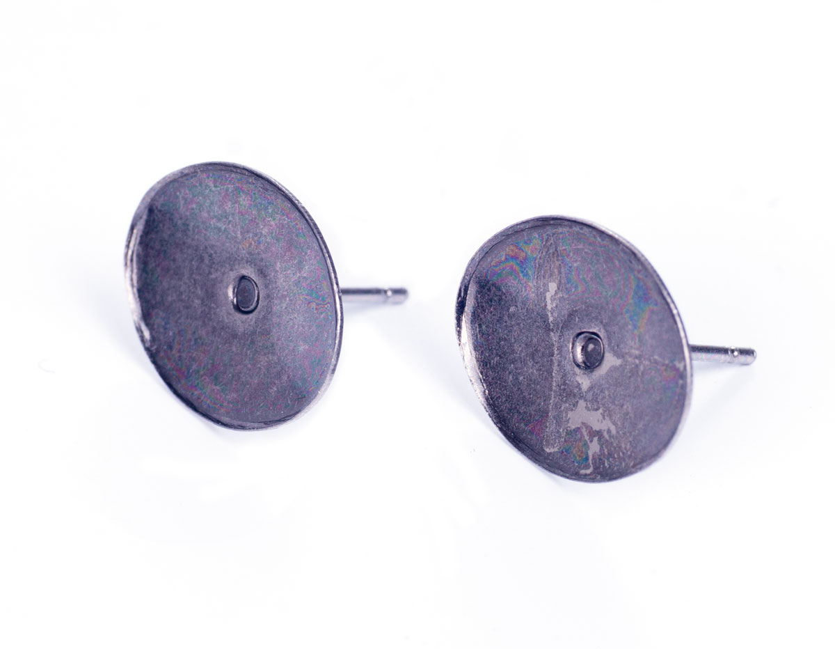 204010 A204010 Boucle d oreilles metallique pour incruster base carre argente vieilli Innspiro