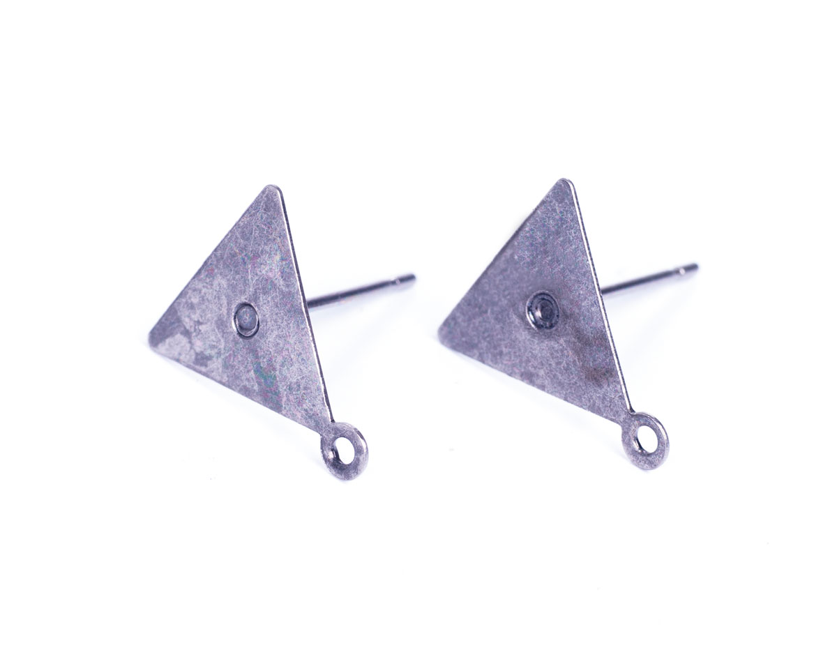 204012 A204012 Boucle d oreilles metallique pour incruster base triangulaire argente vieilli Innspiro