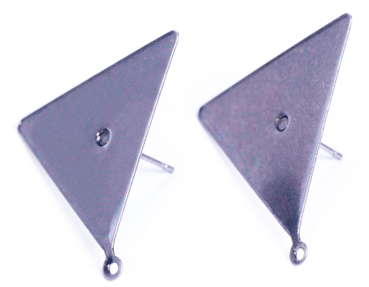 204013 A204013 Pendiente metalico para incrustar base triangular plateado envejecido Innspiro