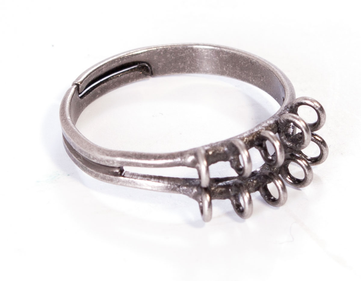 204034 A204034 Anillo metalico y ajustable con anillas plateado envejecido para coser Innspiro