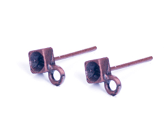 206001 A206001 Boucle d oreilles metallique pour incruster carre avec anneau cuivre vieilli Innspiro - Article