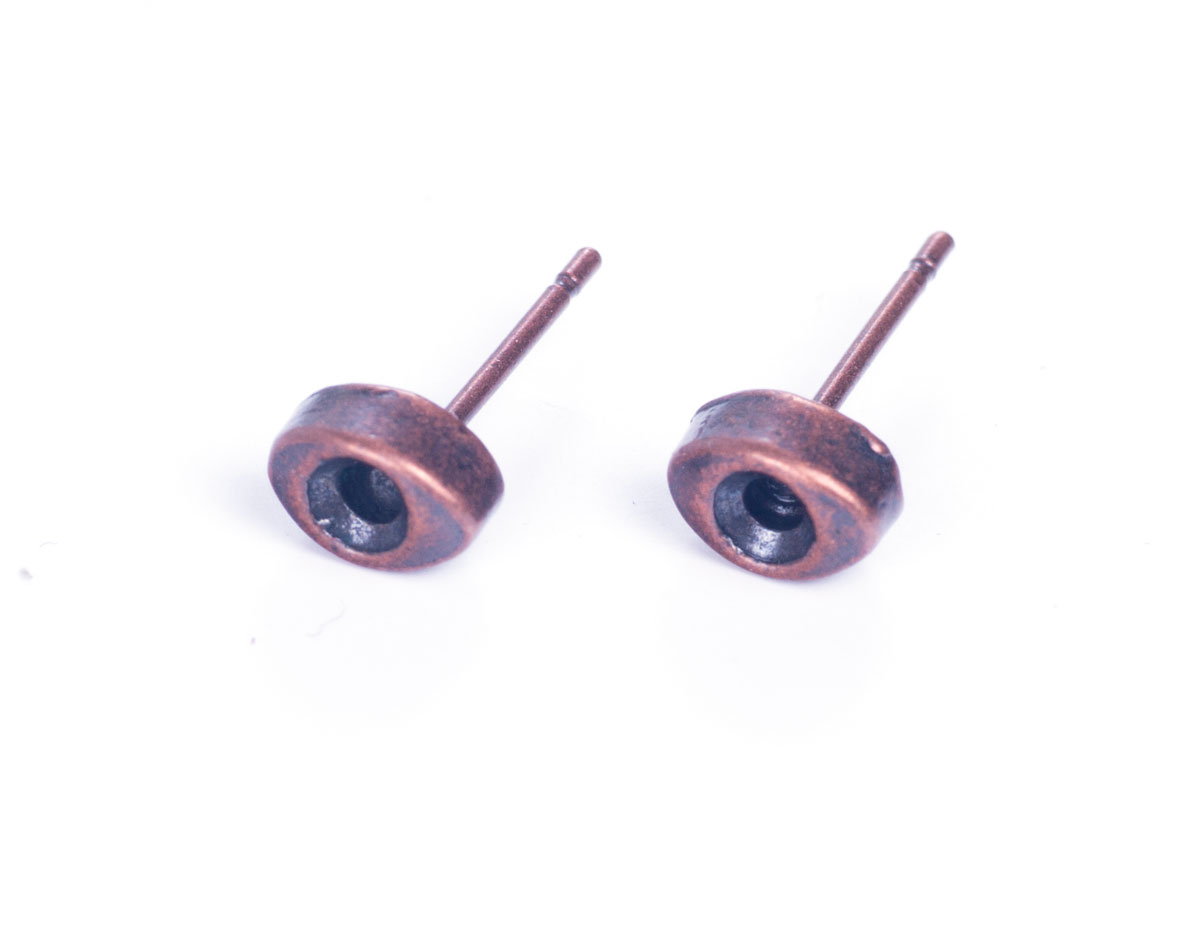 206002 A206002 Boucle d oreilles metallique pour incruster ovale cuivre vieilli Innspiro