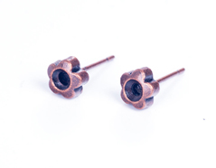 206006 A206006 Boucle d oreilles metallique pour incruster fleur cuivre vieilli Innspiro - Article
