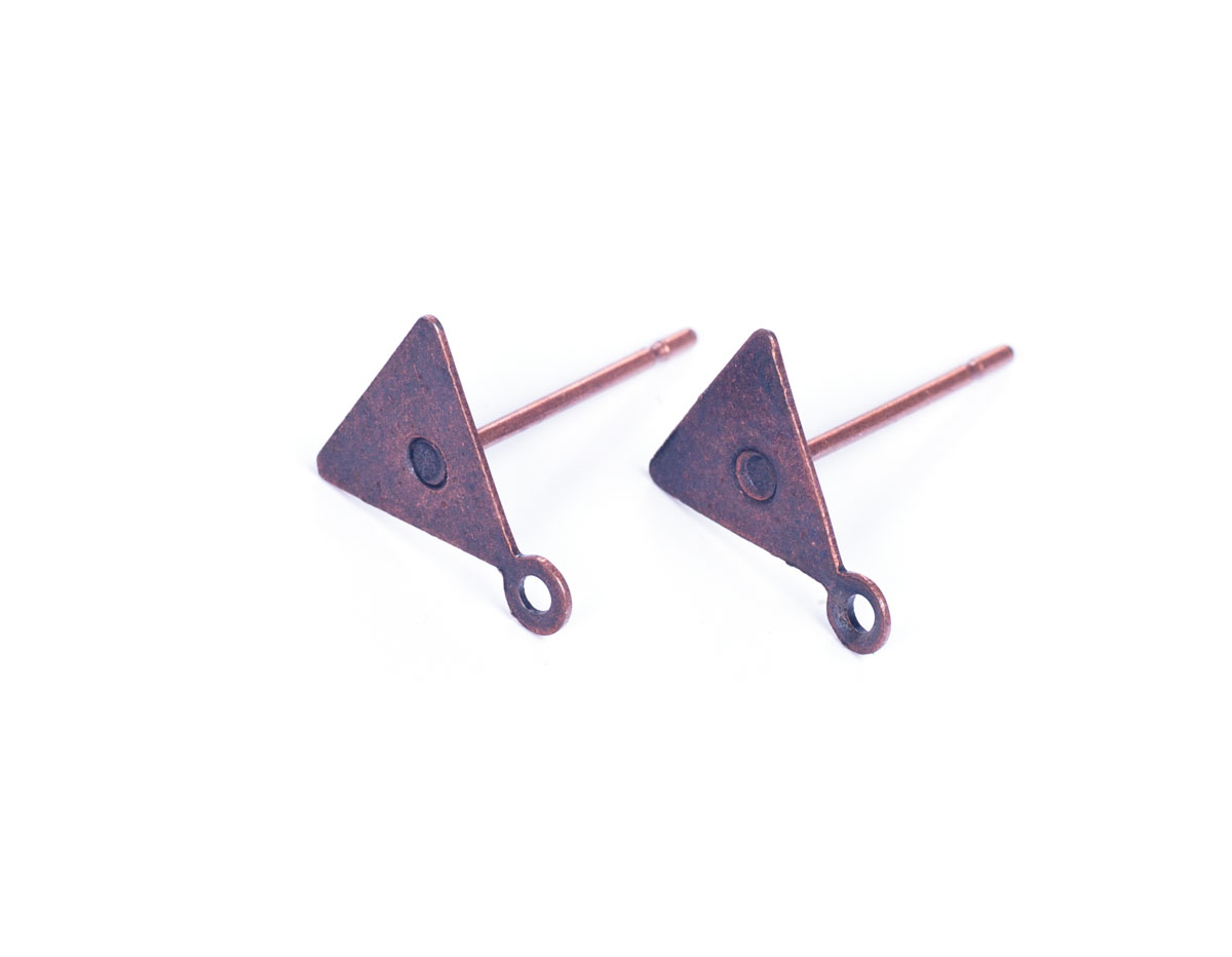 206011 A206011 Boucle d oreilles metallique pour incruster base triangle cuivre vieilli Innspiro