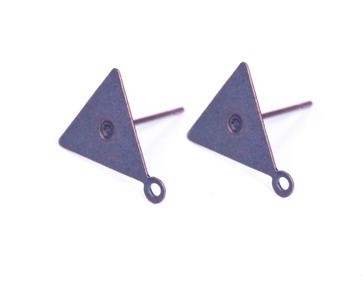 206012 A206012 Boucle d oreilles metallique pour incruster base triangle cuivre vieilli Innspiro