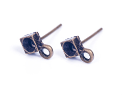 208001 A208001 Boucle d oreilles metallique pour incruster carre avec anneau dore vieilli Innspiro - Article