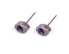 208002 A208002 Boucle d oreilles metallique pour incruster ovale dore vieilli Innspiro - Article