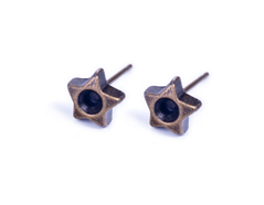 208005 A208005 Boucle d oreilles metallique pour incruster etoile dore vieilli Innspiro - Article