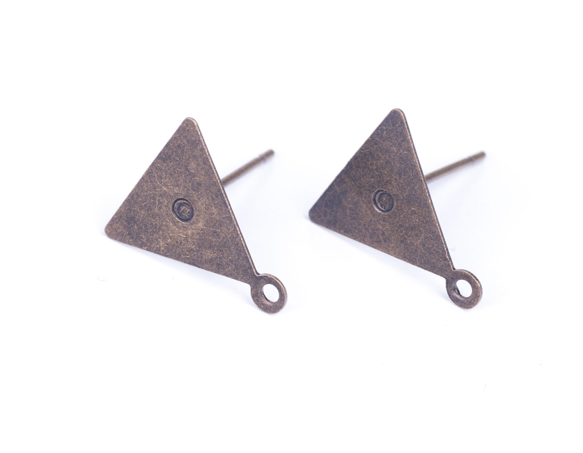 208012 A208012 Pendiente metalico para incrustar base triangulo dorado envejecido Innspiro