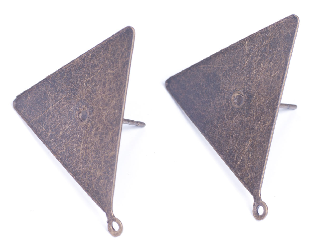208013 A208013 Boucle d oreilles metallique pour incruster base triangle dore vieilli Innspiro