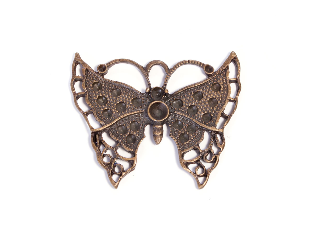 208153 Figura montaje metalica mariposa dorada envejecida para incrustar Innspiro