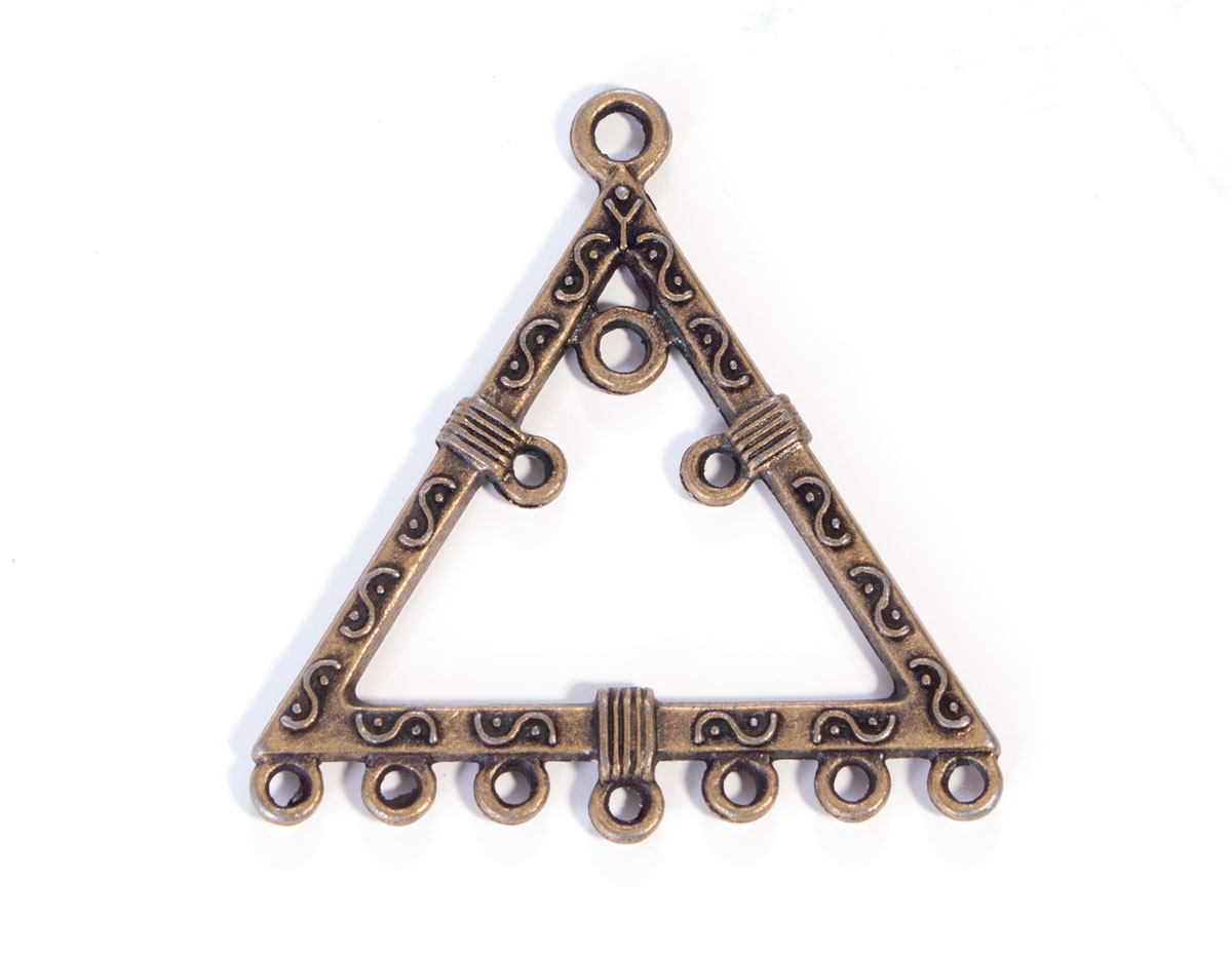 208157 Figura montaje metalica triangulo dorada envejecida Innspiro