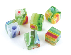 21103 Z21103 Perles de verre mille fleurs cube vert Innspiro - Article
