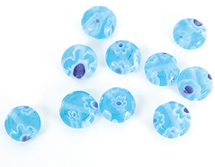21121 Z21121 Perles de verre mille fleurs disque bleu ciel Innspiro - Article