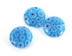 21161 Z21161 Perles de verre mille fleurs disque bleu ciel Innspiro - Article