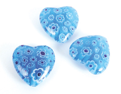 21251 Z21251 Perle de verre mille fleurs coeur bleu ciel Innspiro - Article