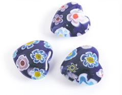 Z21256 21256 Perles de verre mille fleurs coeur bleu marine Innspiro - Article