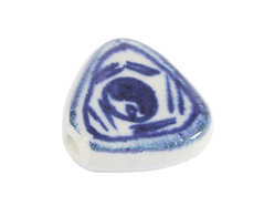 Z213659 213659 Perle ceramique triangle emaillage blanc avec dessin bleu Innspiro - Article
