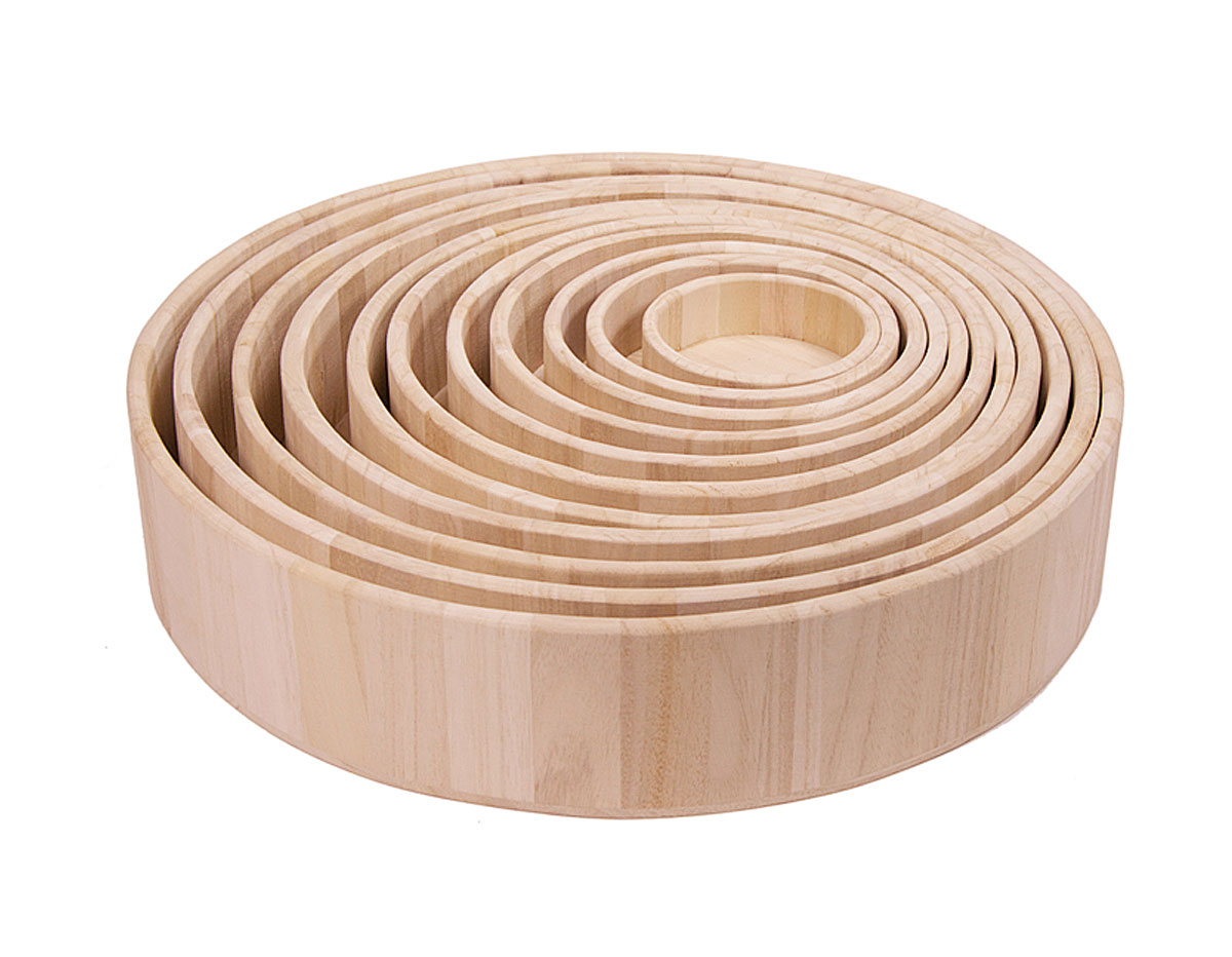 21600 Set de 11 bandejas madera de balsa redondas Innspiro