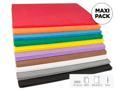 21750 Maxi Pack Escolar 100 laminas goma EVA surtido 10 colores 20x30cm x1mm Innspiro - Ítem