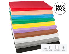 21850 Maxi Pack Escolar 100 laminas goma EVA surtido 10 colores 20x30cm x2mm Innspiro - Ítem