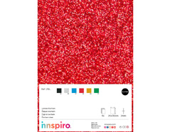 21968 Mousse EVA rouge paillettes feuilles 20x30cm x2mm 5u Innspiro - Article