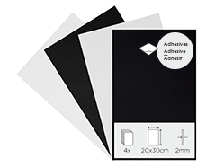 21990 Set 4 lames mousse EVA blanc et noir adhesives 20x30cm 2mm Innspiro - Article