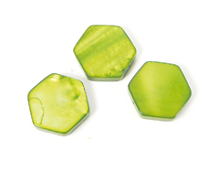 Z22106 22106 Perle coquille de perle mere hexagone brillant vert Innspiro - Article