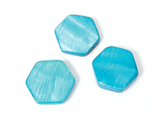 22107 Z22107 Perle coquille de perle mere hexagone brillant turquoise Innspiro - Article