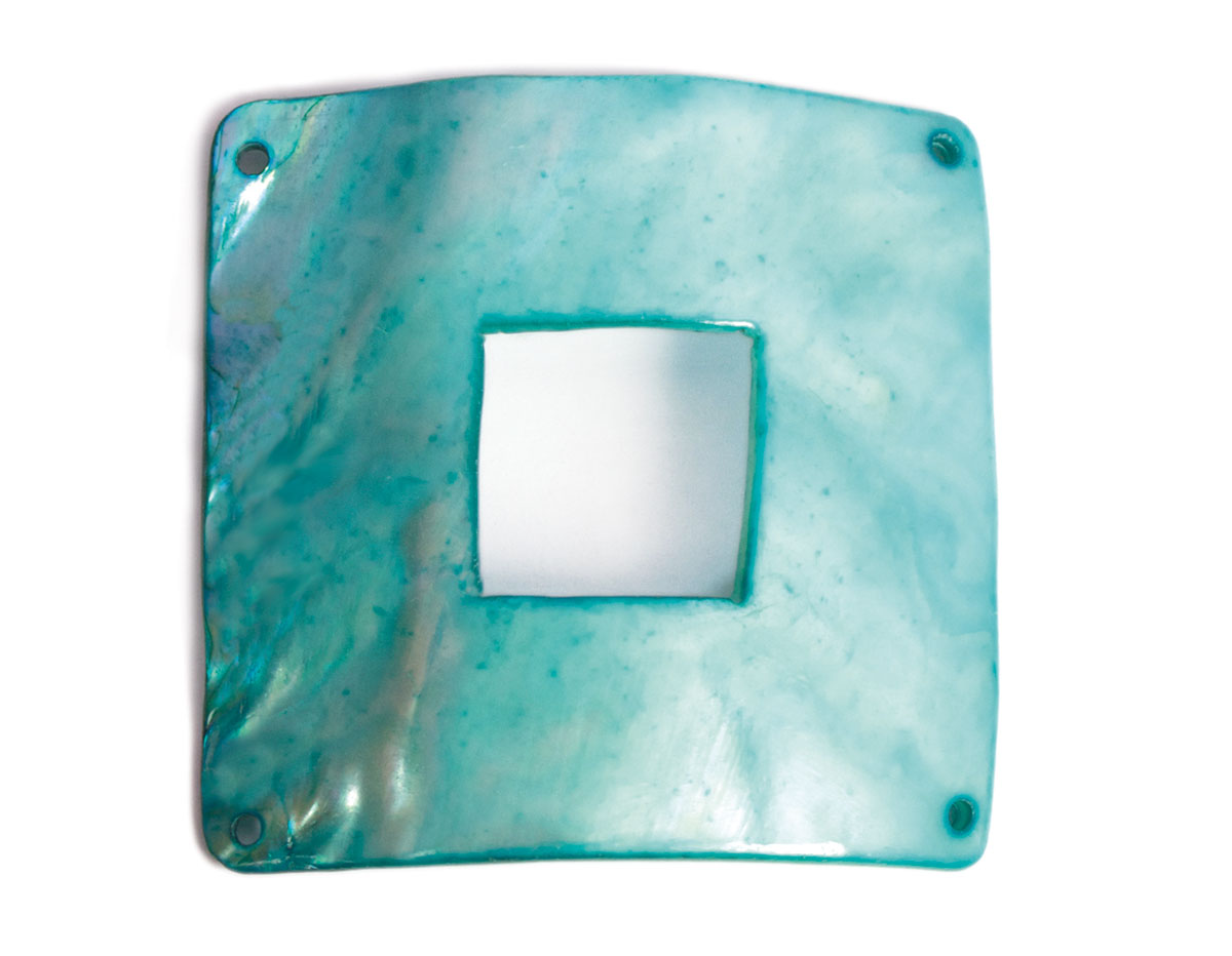 Z22367 22367 Pendentif coquille de perle mere boucle brillante turquoise Innspiro