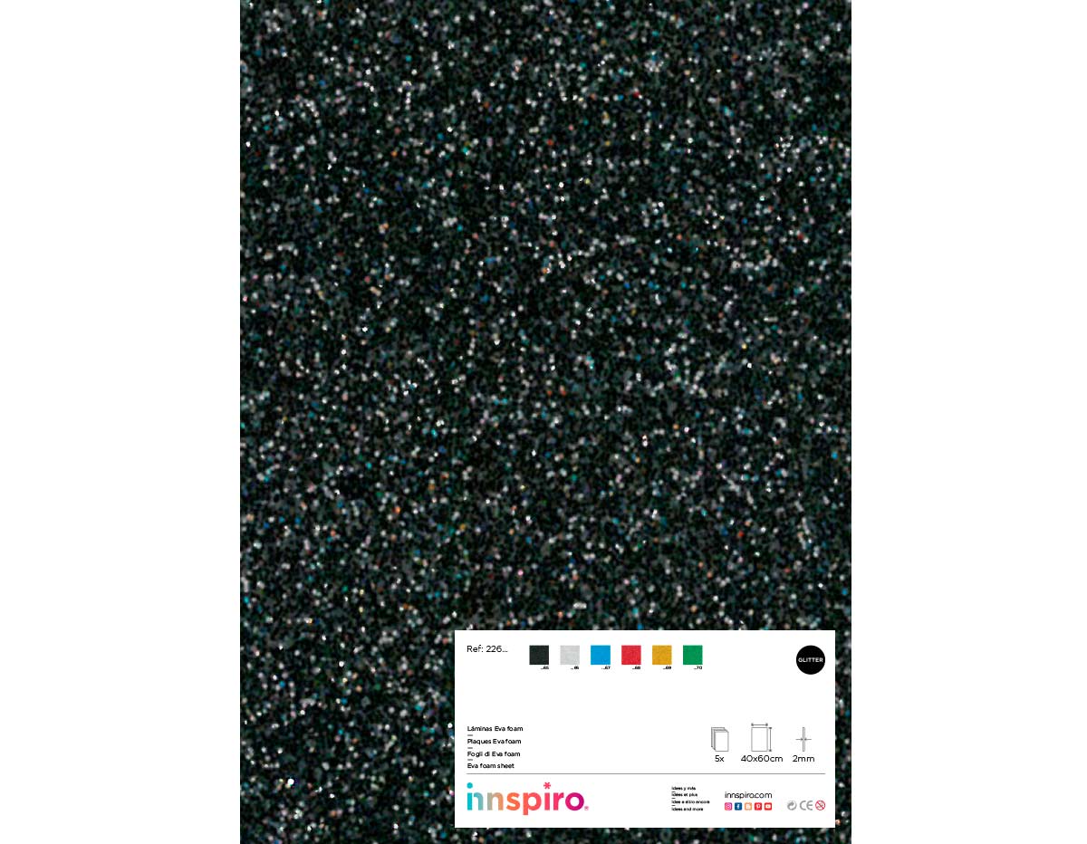 Goma EVA negro rollo 100x200cm.x2mm.