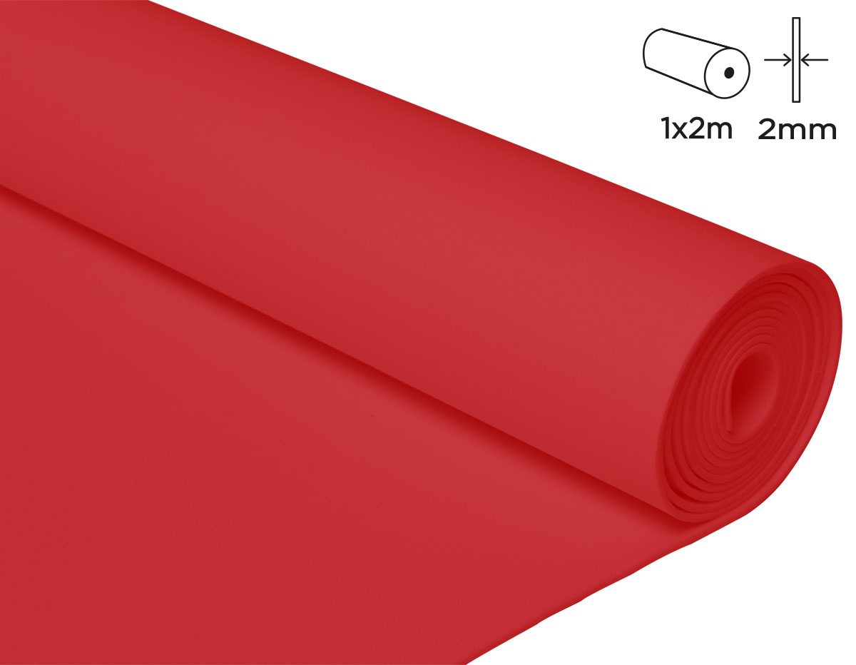 Goma EVA rojo rollo 100x200cm.x2mm.