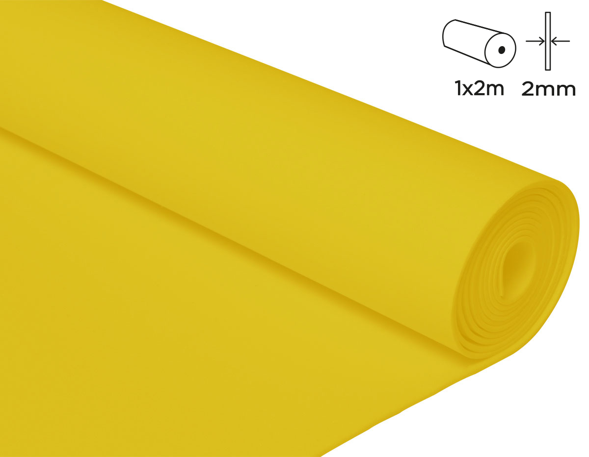 22734 Mousse EVA jaune clair 100x200cm 2mm 1u Innspiro