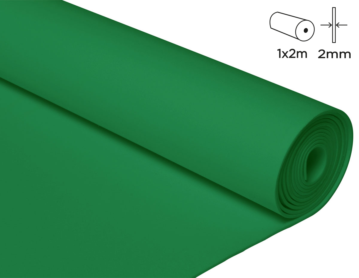 Goma EVA verde rollo 100x200cm.x2mm.