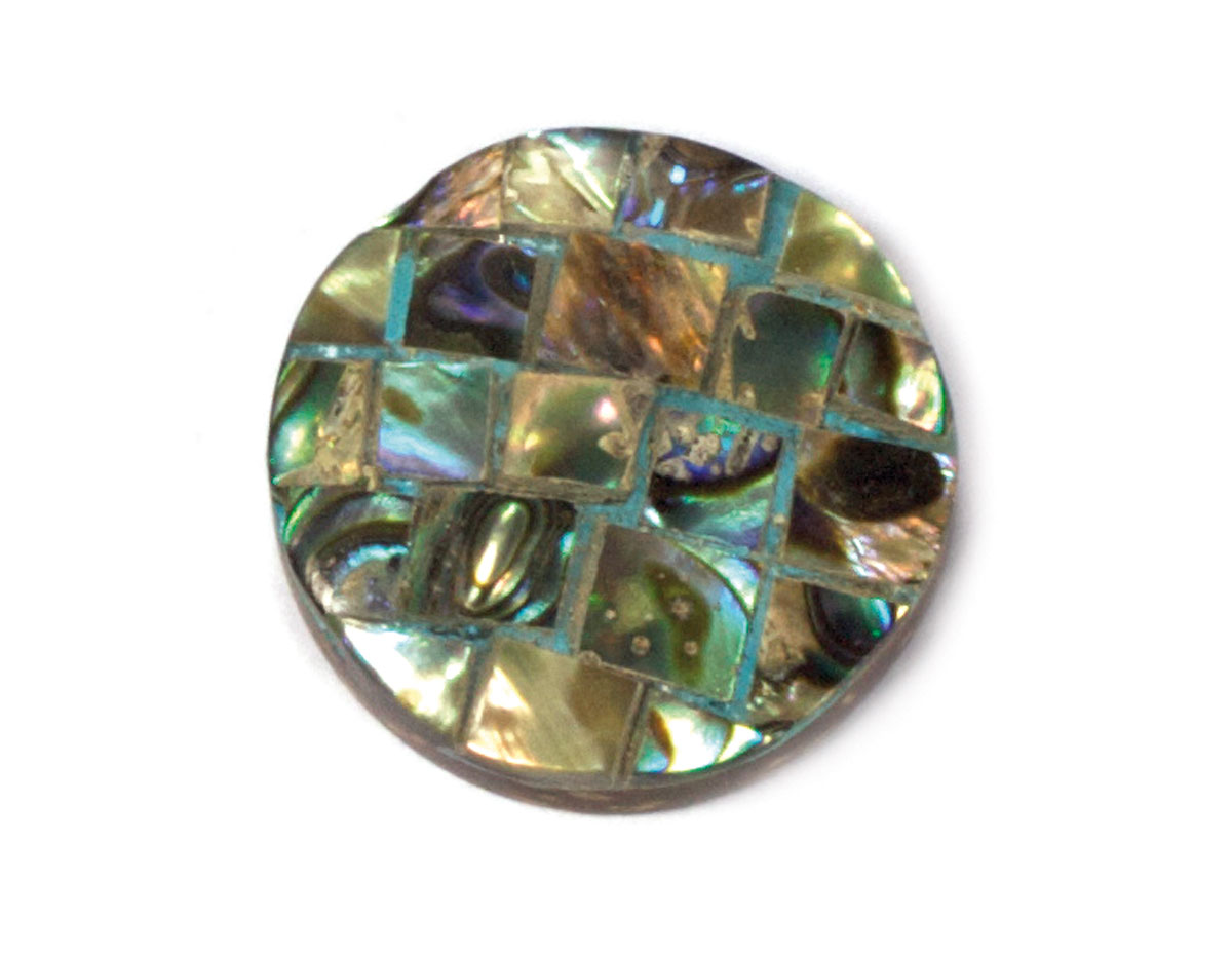 Z23117 23117 Pieza concha de madreperla disco base para insertar mosaico negro verde azulado Innspiro