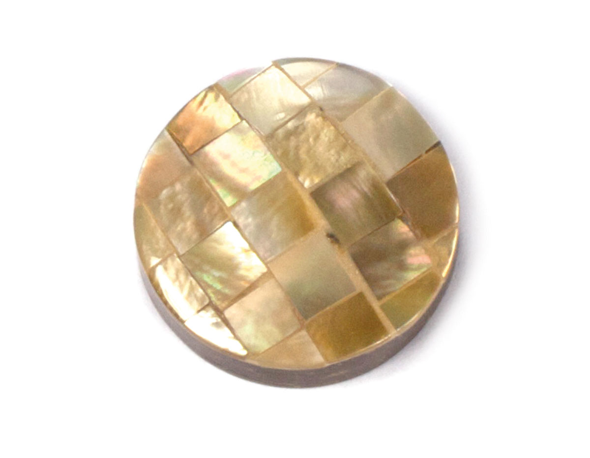 23317 Z23317 Perle coquille perle mere disque base pour inserer mosaique marron cuivre Innspiro