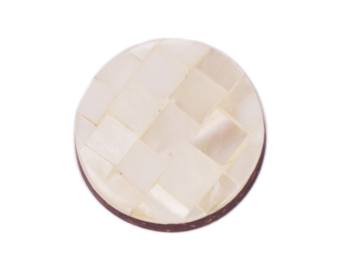 Z23417 23417 Pieza concha de madreperla disco base para insertar mosaico marfil Innspiro