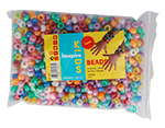 259005 Perles cassis en plastique eco multicolore nacre diam 9mm 1000u aprox trou de 4mm Sachet Innspiro - Article1