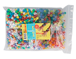 259021 Perles en plastique eco cassis multicolore Opaq nacre transparent Mat diam 9mm4 sachets 400u aprox 1600u aprox trou 4mm Innspiro - Article1