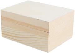 2 Caja madera de pino macizo y chapa rectangular Innspiro - Ítem